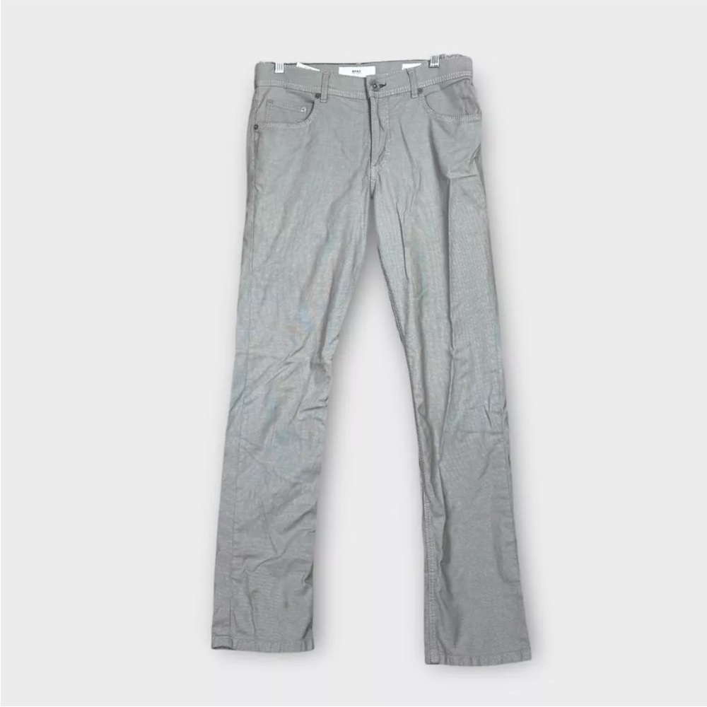 Brax Cooper Fancy Regular Fit Comfort Stretch Pants Size 46 31x32 Beige Casual